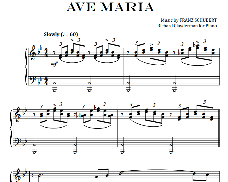 AVE MARIA SHEET MUSIC FOR PIANO